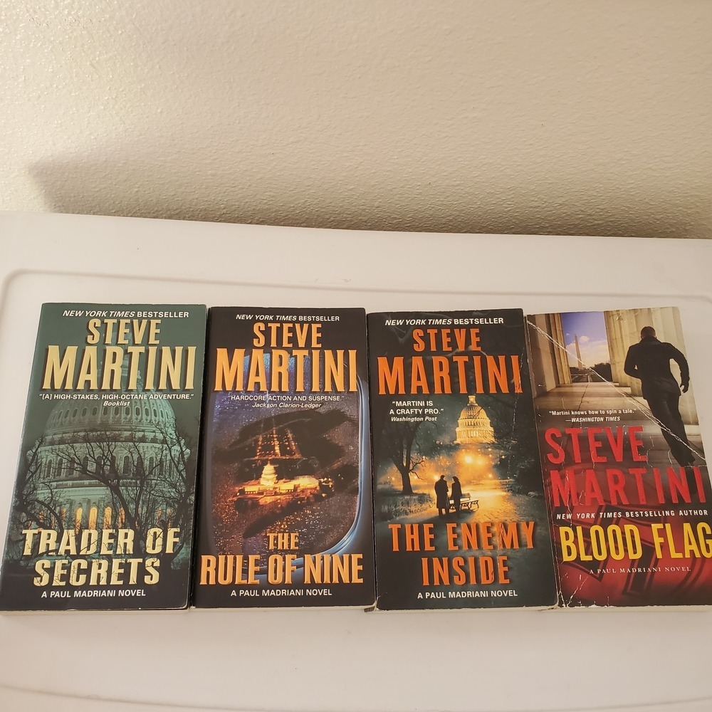 Steve Martini Paul Madriani 4 Book Lot Trader of Secrets Rule of Nine Blood Flag